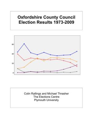 Oxfordshire County Council Election Results 1973-2009