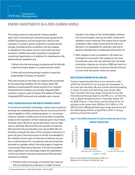 Energy Investments in a Zero-Carbon World