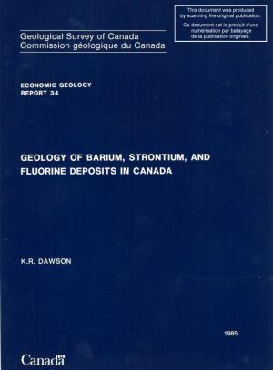 Geology of Barium, Strontium, and Fluorine Deposits in Canada
