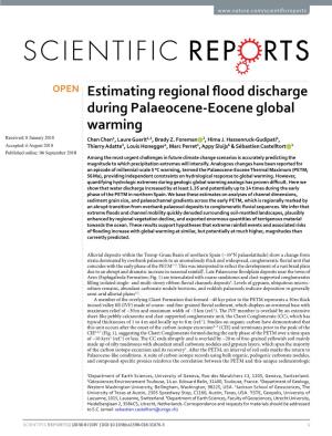 Estimating Regional Flood Discharge During Palaeocene-Eocene Global