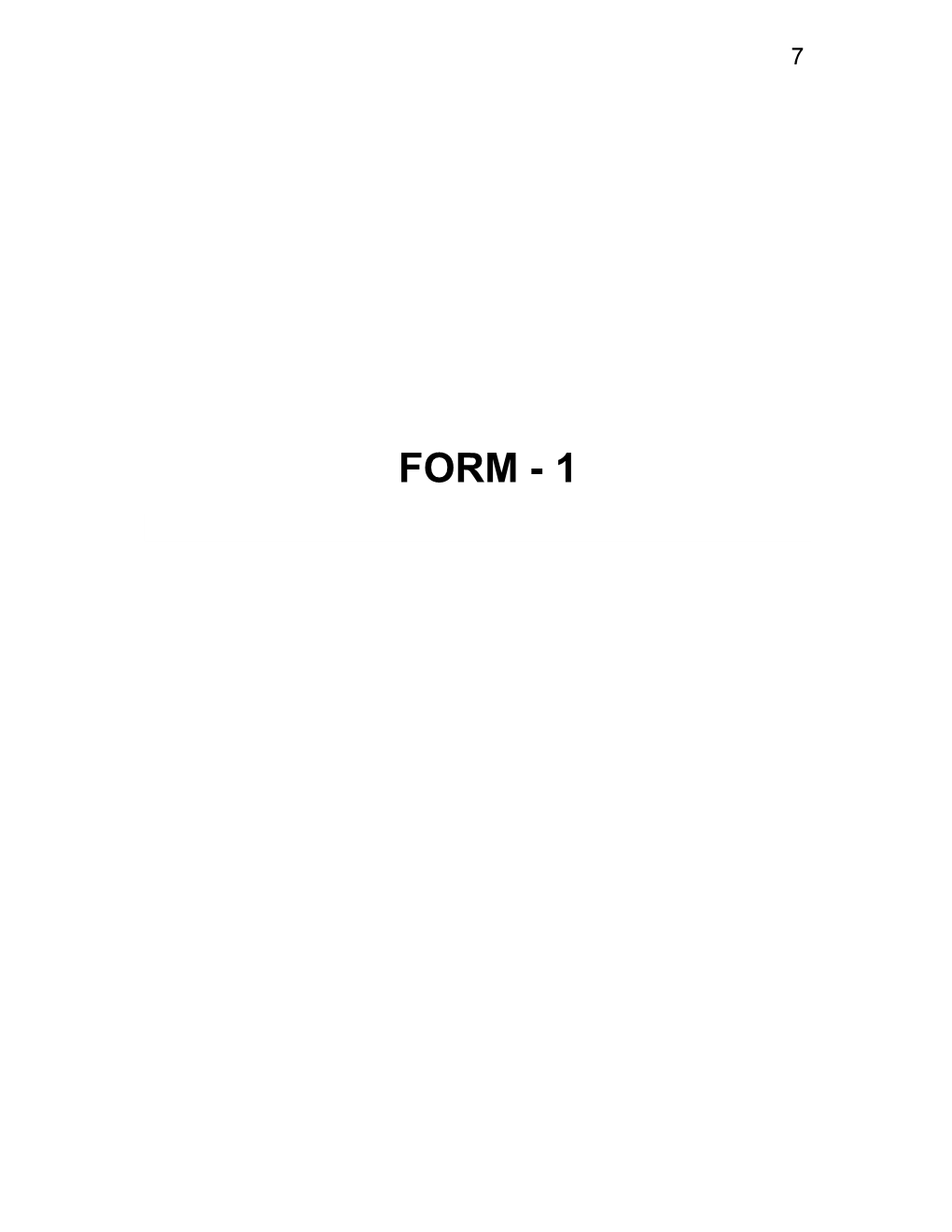 FORM - 1 8 APPENDIX I (See Paragraph – 6) FORM - 1 I Basic Information S