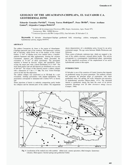 Geology of the Ahuachapan-Chipilapa, El Salvador C.A