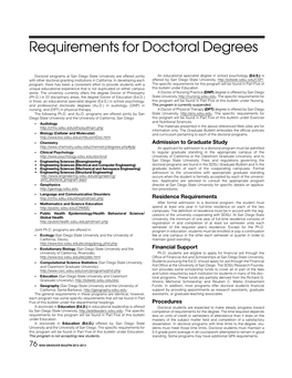 Requirements for Doctoral Degrees