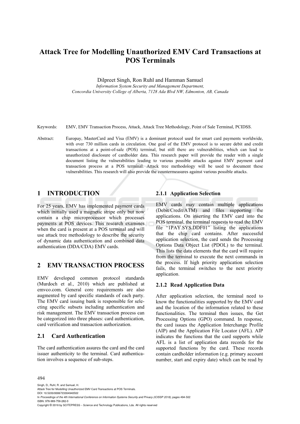 Attack Tree for Modelling Unauthorized EMV Card Transactions at POS Terminals