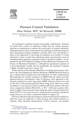 Pressure Control Ventilation .Pdf
