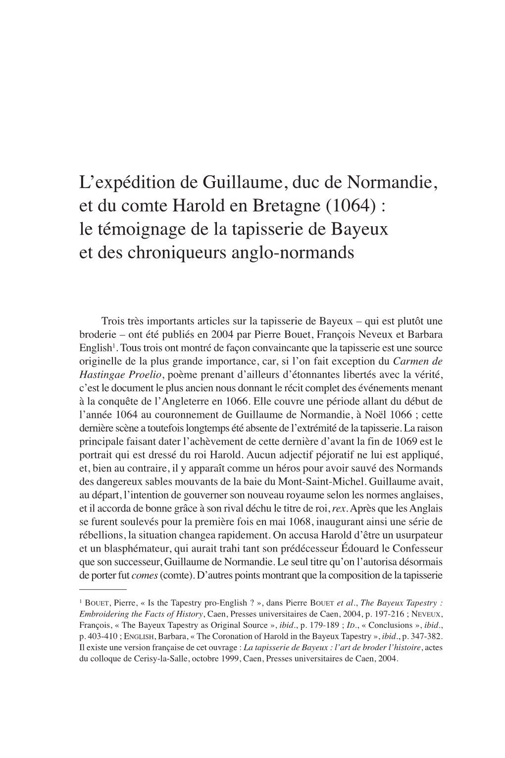 L'expédition De Guillaume, Duc De Normandie, Et Du Comte Harold En