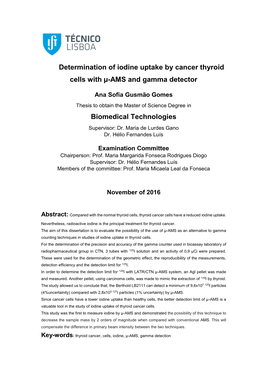 Determination of Iodine Uptake by Cancer Thyroid Cells with Μ-AMS and Gamma Detector
