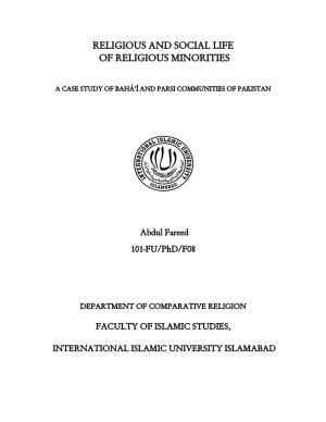 Religious and Social Life of Religious Minorities