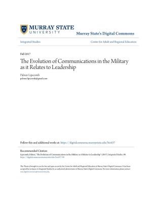 The Evolution of Communications in the Military As It Relates to Leadership