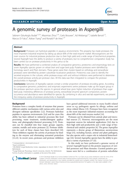 A Genomic Survey of Proteases in Aspergilli