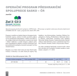 Operační Program Přeshraniční Spolupráce Sasko – Čr