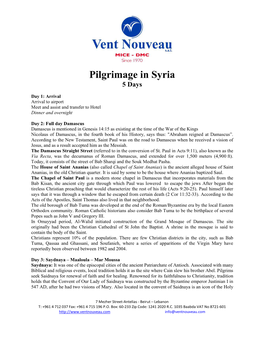 Pilgrimage in Syria 5 Days