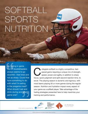 Softball Sports Nutrition