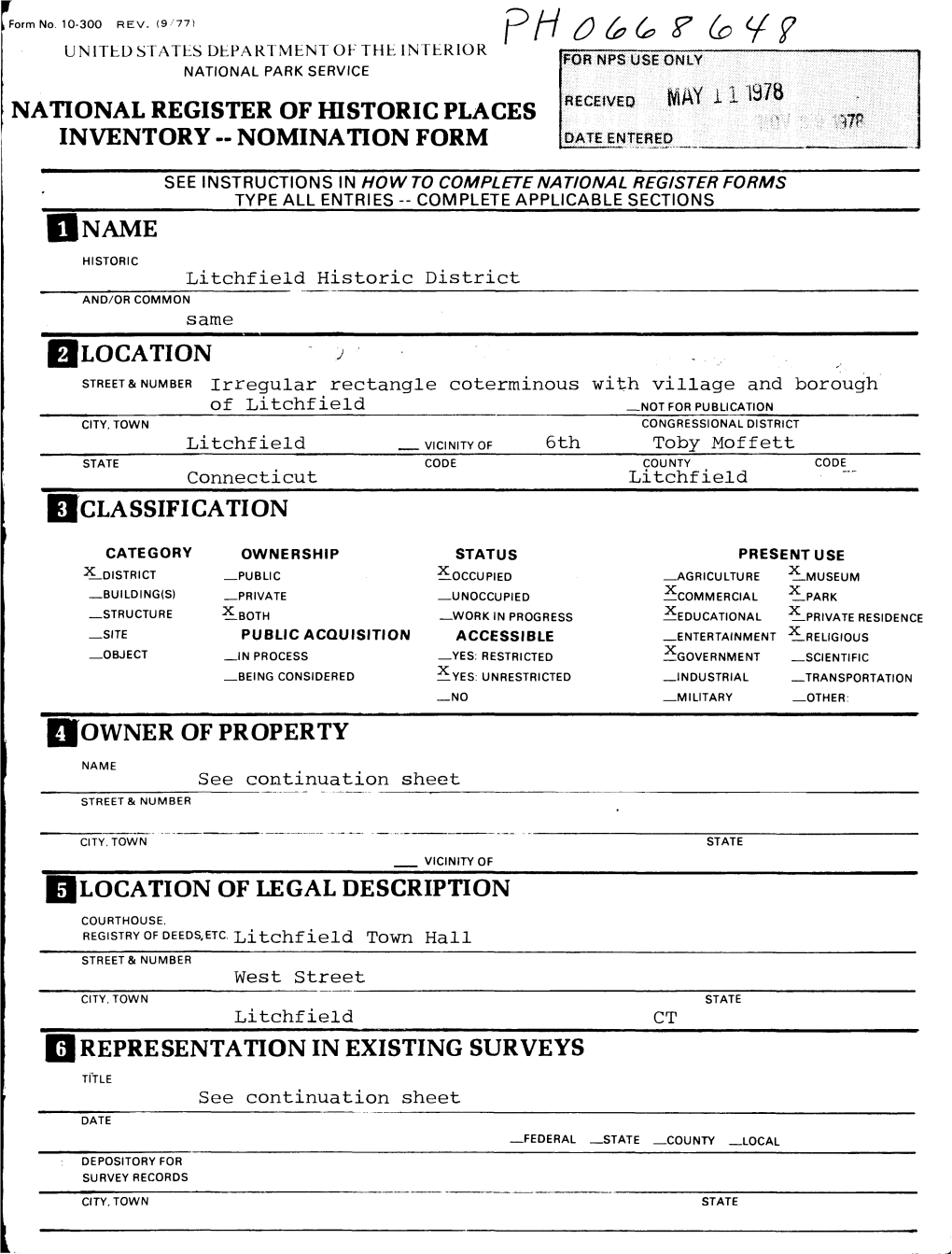 National Register of Historic Places Inventory - Nomination Form Date Entered