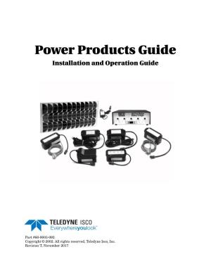 Power Products Guide Installation and Operation Guide