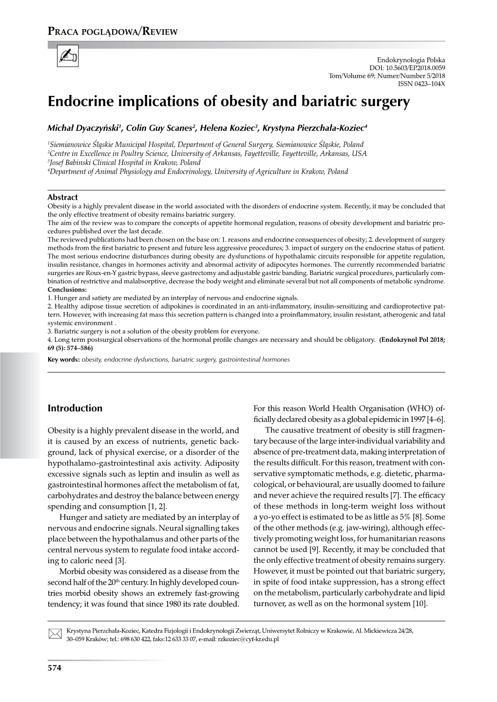 Endocrine Implications of Obesity and Bariatric Surgery