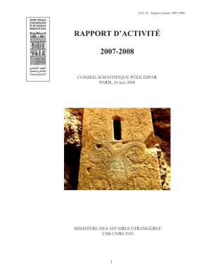 Rapport D'activité 2007-2008