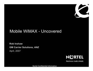 Mobile Wimax - Uncovered