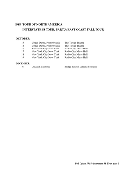 1988 Tour of North America Interstate 88 Tour, Part 3