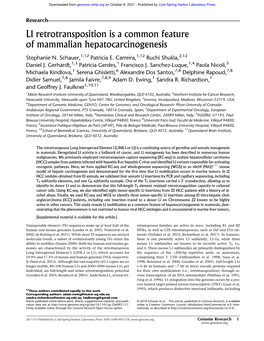 L1 Retrotransposition Is a Common Feature of Mammalian Hepatocarcinogenesis