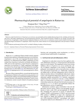 Pharmacological Potential of Ampelopsin in Rattan Tea