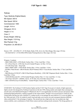 F-5F Tiger II - 1993