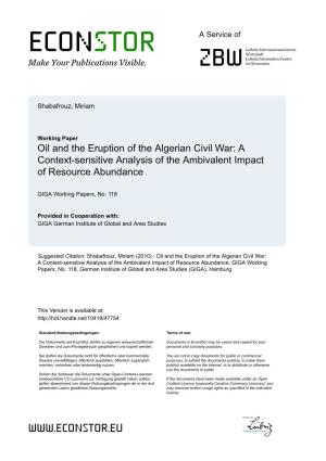 Oil and the Eruption of the Algerian Civil War: a Context-Sensitive Analysis of the Ambivalent Impact of Resource Abundance
