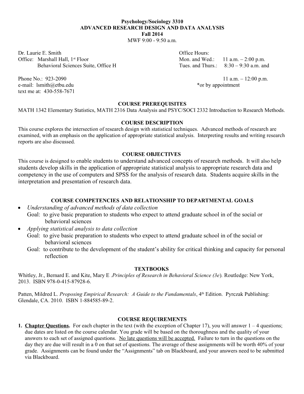 Advanced Research Design and Data Analysis