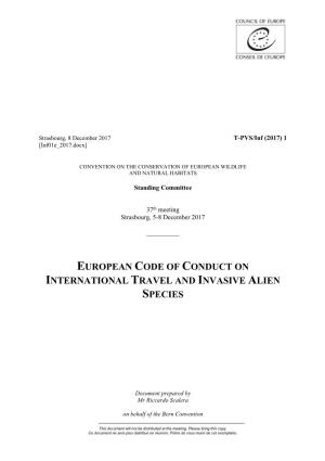 European Code of Conduct on International Travel and Invasive Alien Species
