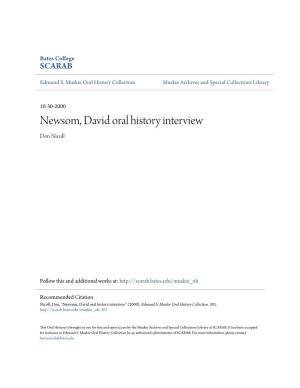 Newsom, David Oral History Interview Don Nicoll