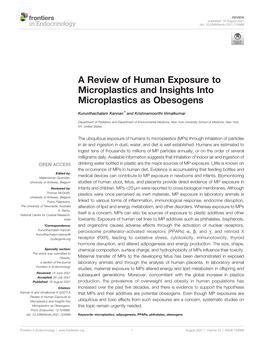 A Review of Human Exposure to Microplastics and Insights Into Microplastics As Obesogens