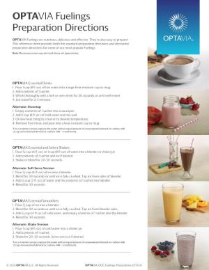 OPTAVIA® Fuelings Preparations Directions