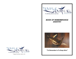 Book of Remembrance 2020/5781
