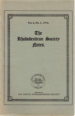 Rhododendron Society Notes Volume I.I 1916
