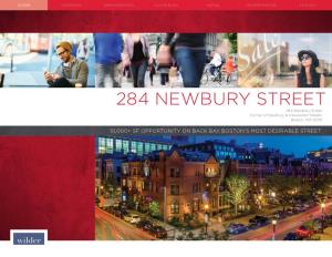 284 NEWBURY STREET 284 Newbury Street Corner of Newbury & Gloucester Streets Boston, MA 02115