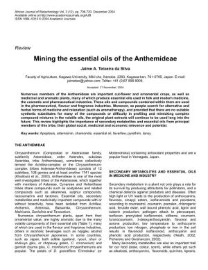 Mining the Essential Oils of the Anthemideae
