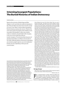 Interning Insurgent Populations: the Buried Histories of Indian Democracy