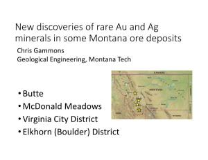New Discoveries of Rare Minerals in Montana Ore