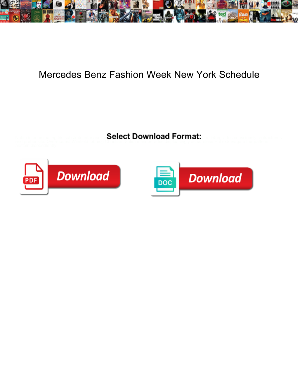 Mercedes Benz Fashion Week New York Schedule