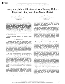 Integrating Market Sentiment with Trading Rules - Empirical Study on China Stock Market