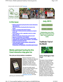 In This Issue: Mobile-Optimized Cycling the Erie