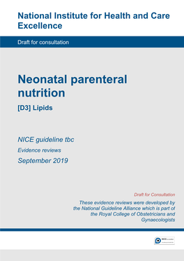 Neonatal Parenteral Nutrition [D3] Lipids