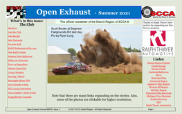 Open Exhaust - Summer 2021