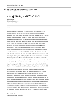 Bulgarini, Bartolomeo Also Known As Bulgarino, Bartolomeo Di Italian, C