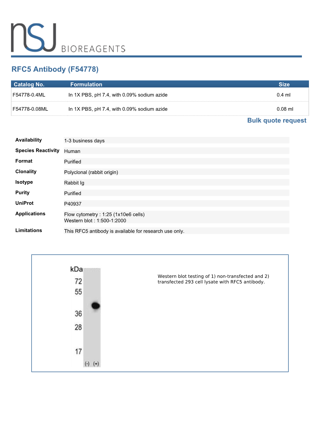 RFC5 Antibody (F54778)