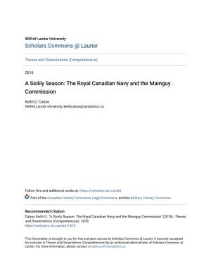 The Royal Canadian Navy and the Mainguy Commission