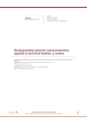 Biodegradable Polymer Nanocomposites Applied to Technical Textiles: a Review