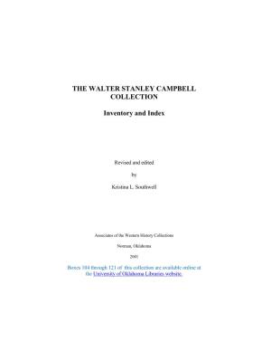 THE WALTER STANLEY CAMPBELL COLLECTION Inventory and Index
