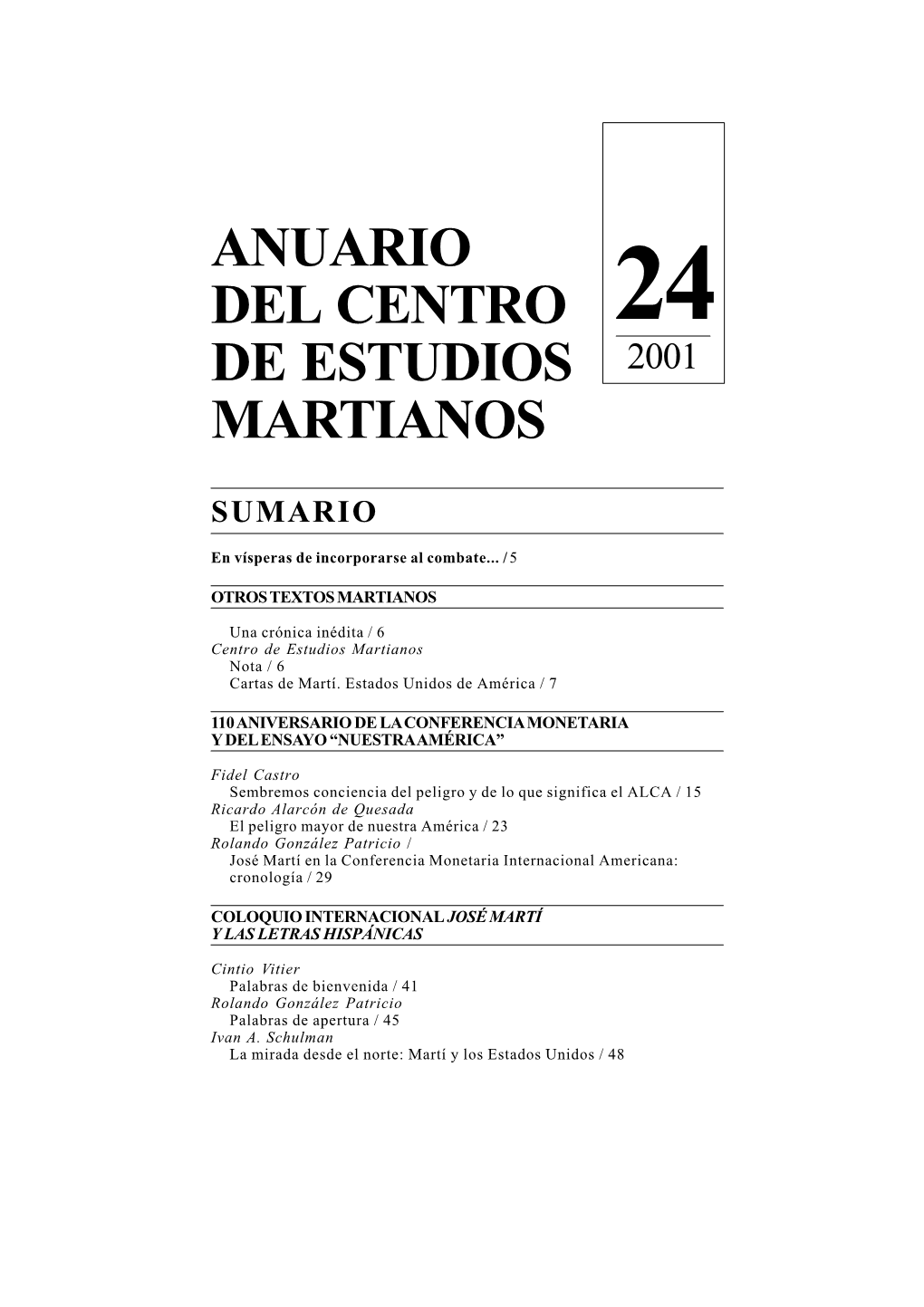 Anuario CEM No. 24/2001