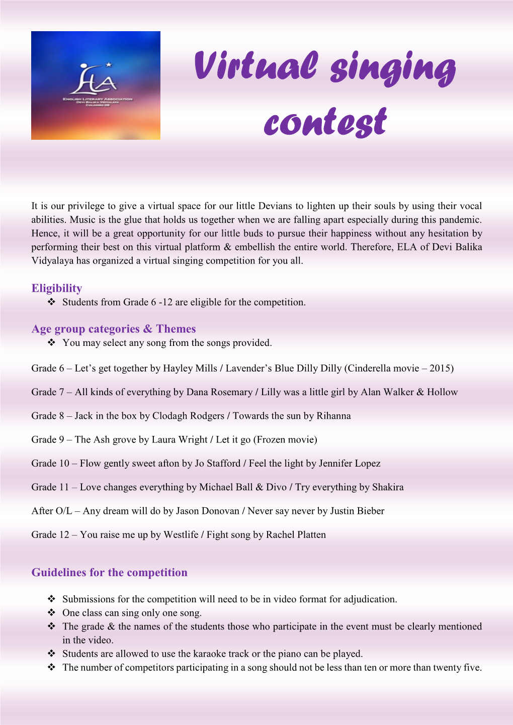 Virtual Singing Contest